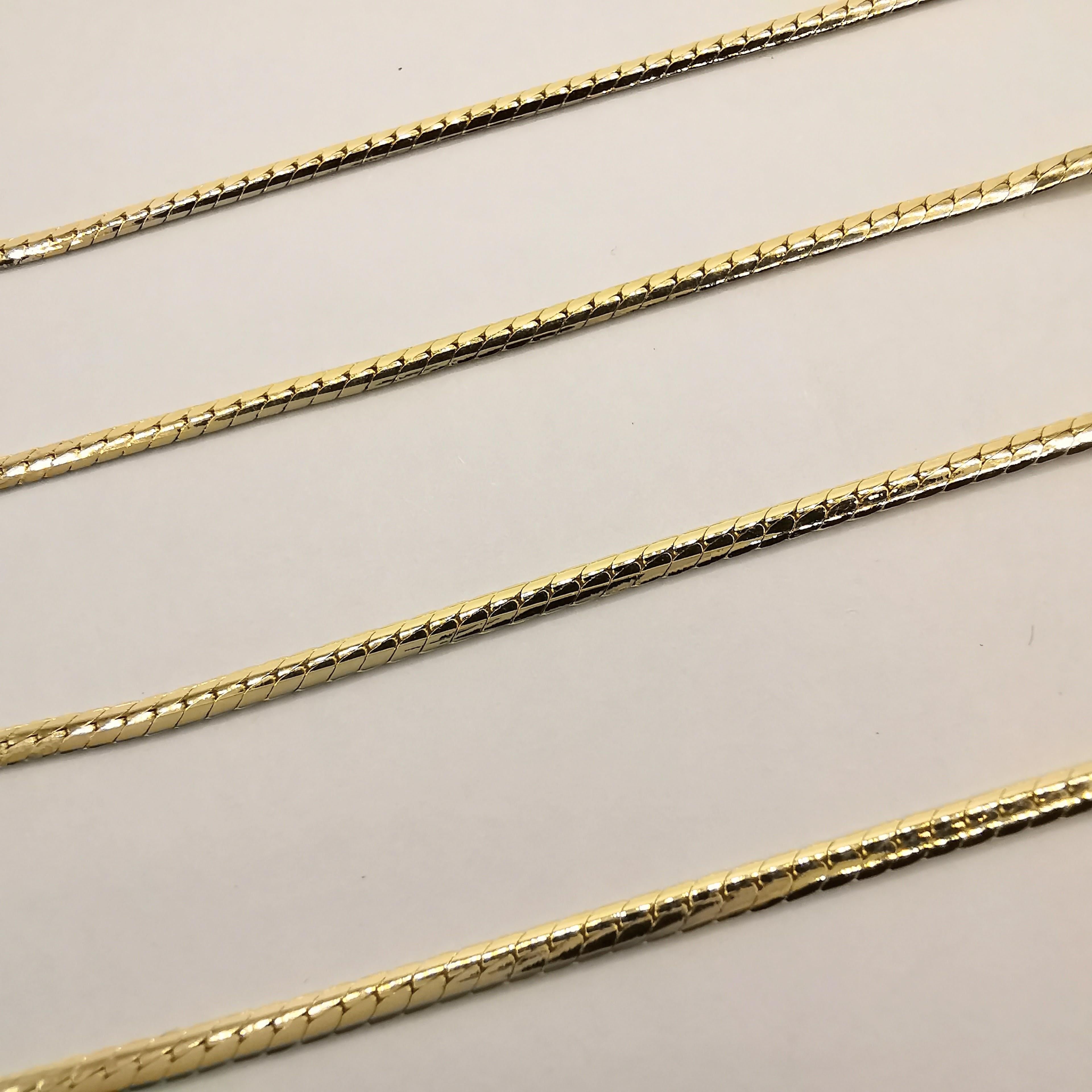 Women's or Men's Vintage 3.19 Carat Diamond Necklace in 18-20k Yellow Gold For Sale