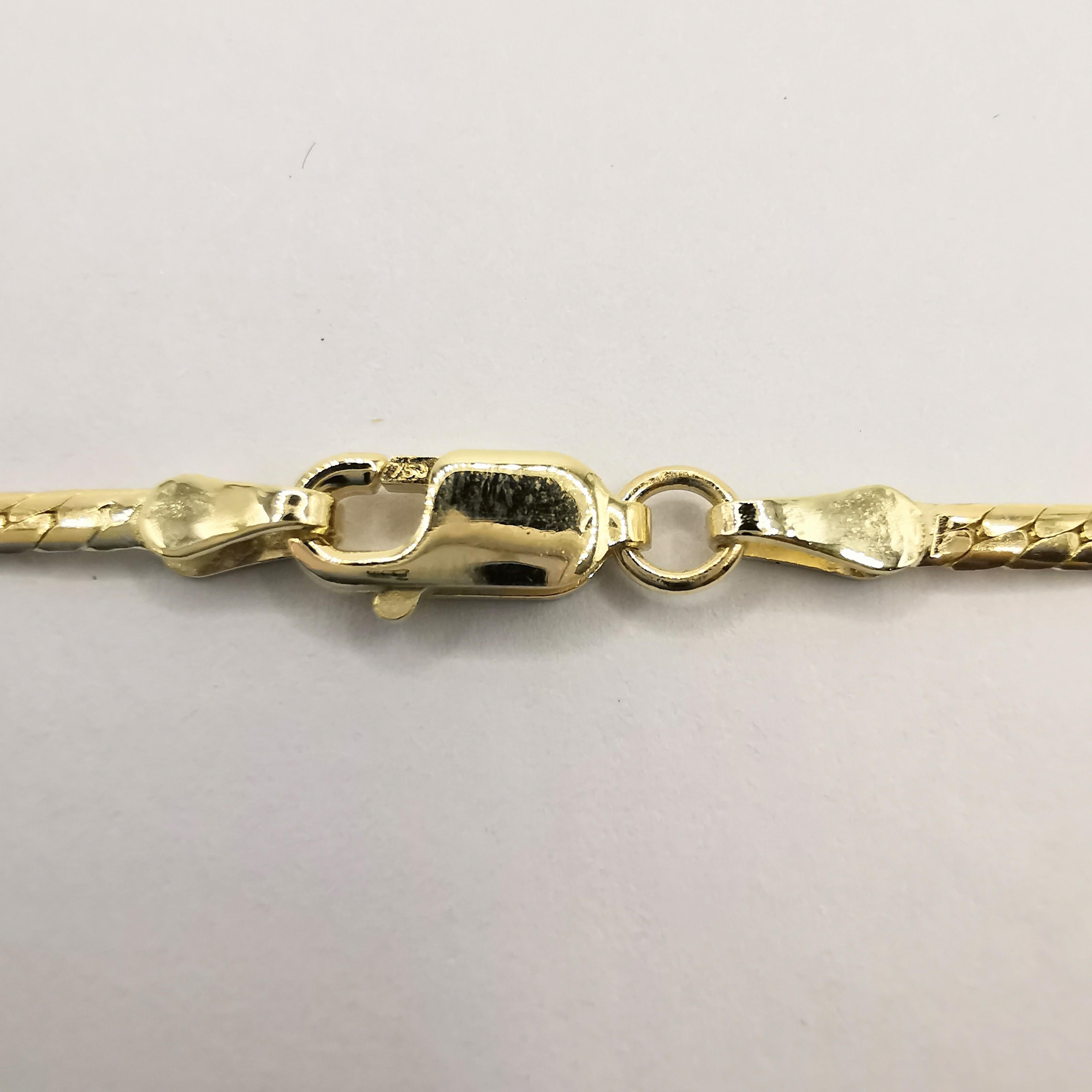 Vintage 3.19 Carat Diamond Necklace in 18-20k Yellow Gold For Sale 1