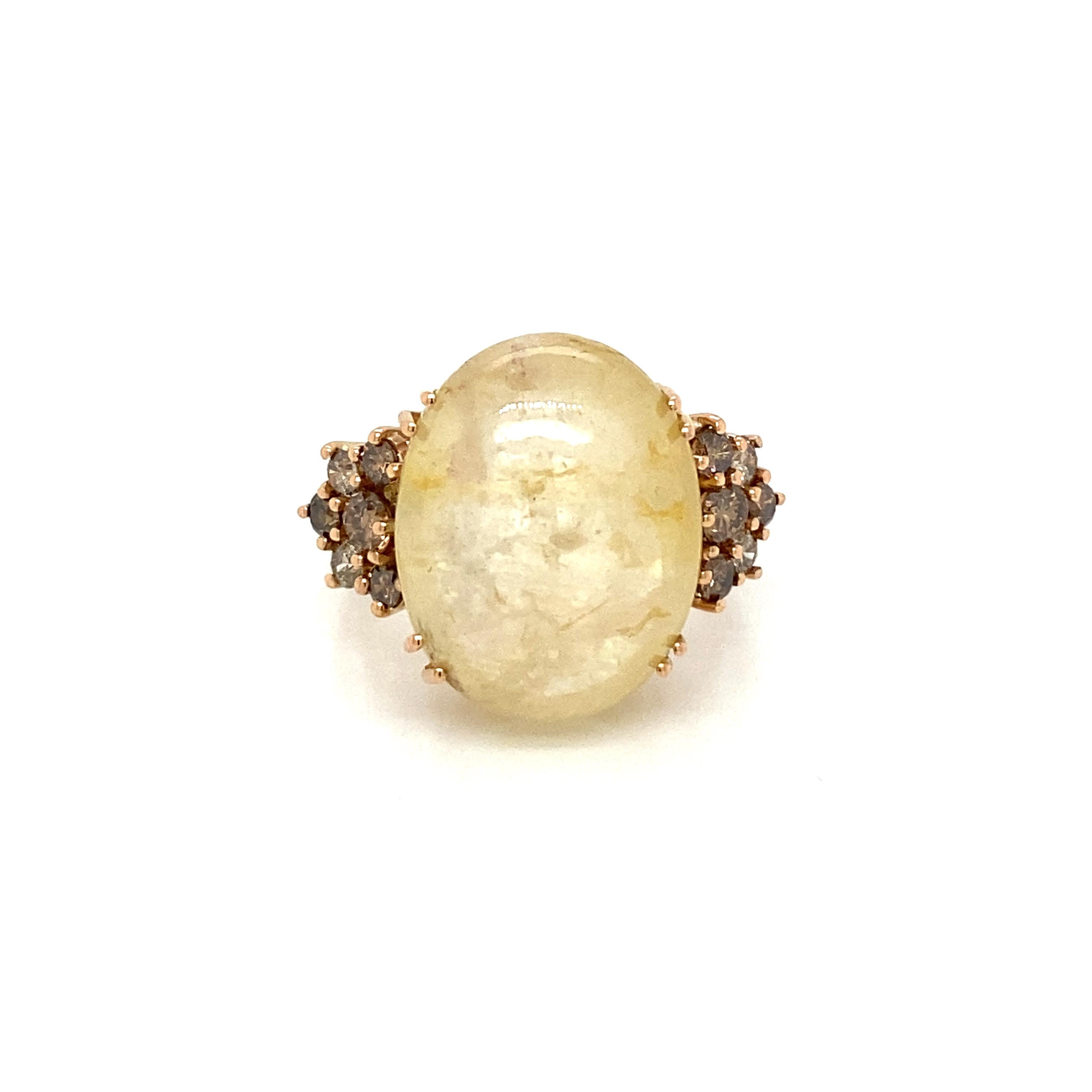 Bague cocktail vintage avec saphir naturel de 32 carats et diamants en vente 5