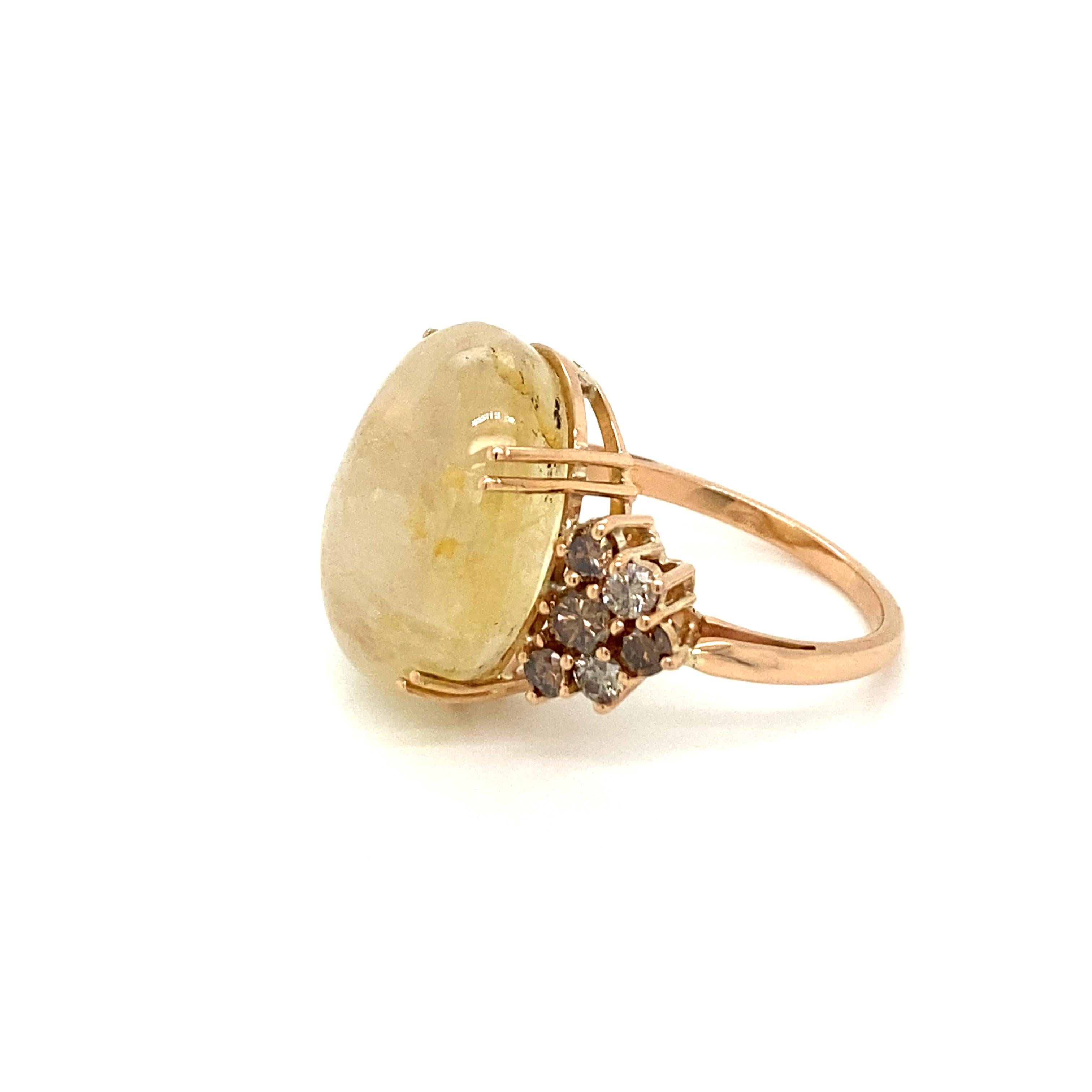 Bague cocktail vintage avec saphir naturel de 32 carats et diamants en vente 1