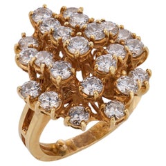 Vintage 3.20 carat diamond 14k yellow gold cocktail ring