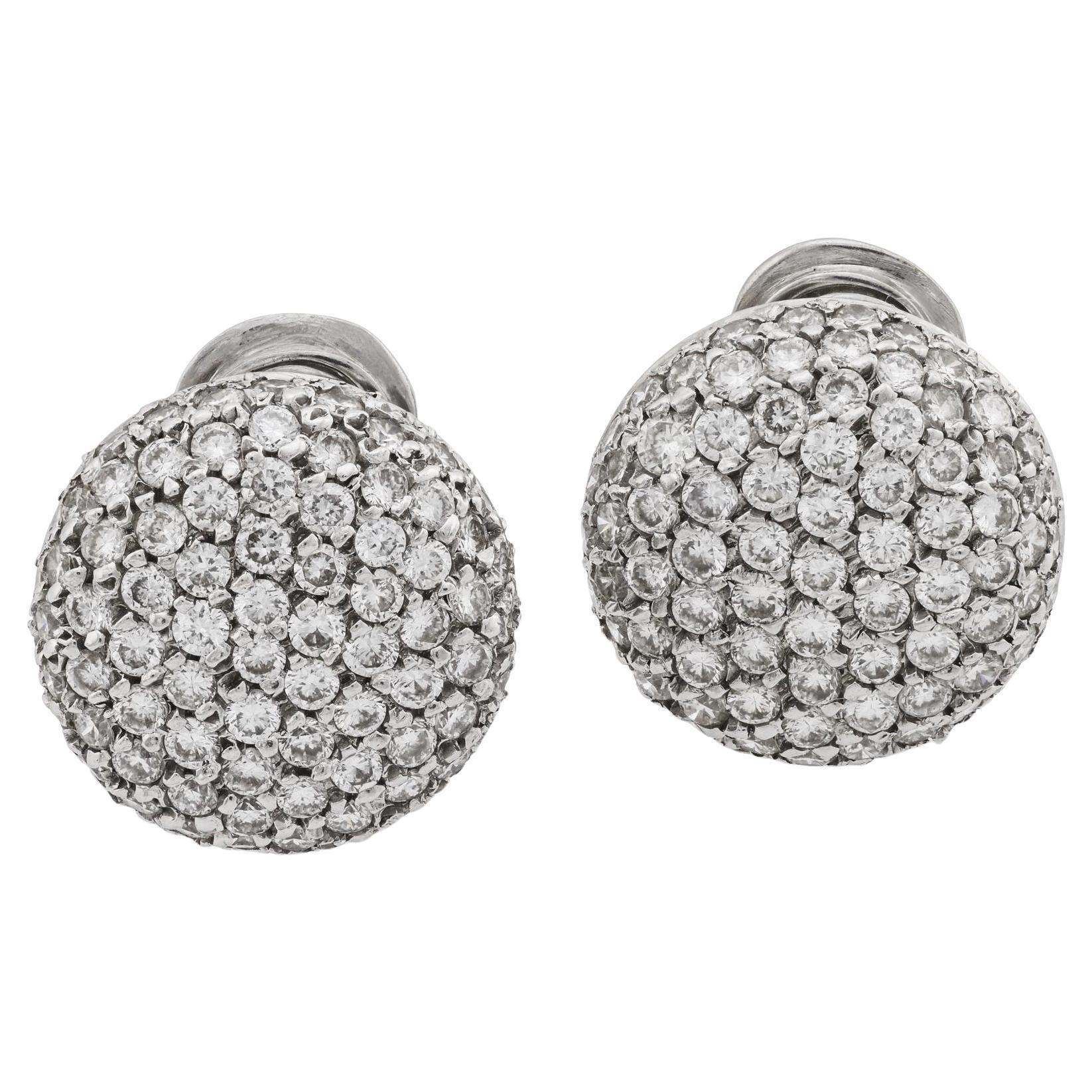 Orecchini vintage in platino con diamante da 3.20 carati