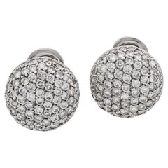 Boucles d'oreilles vintage en platine avec diamants de 3.20 carats