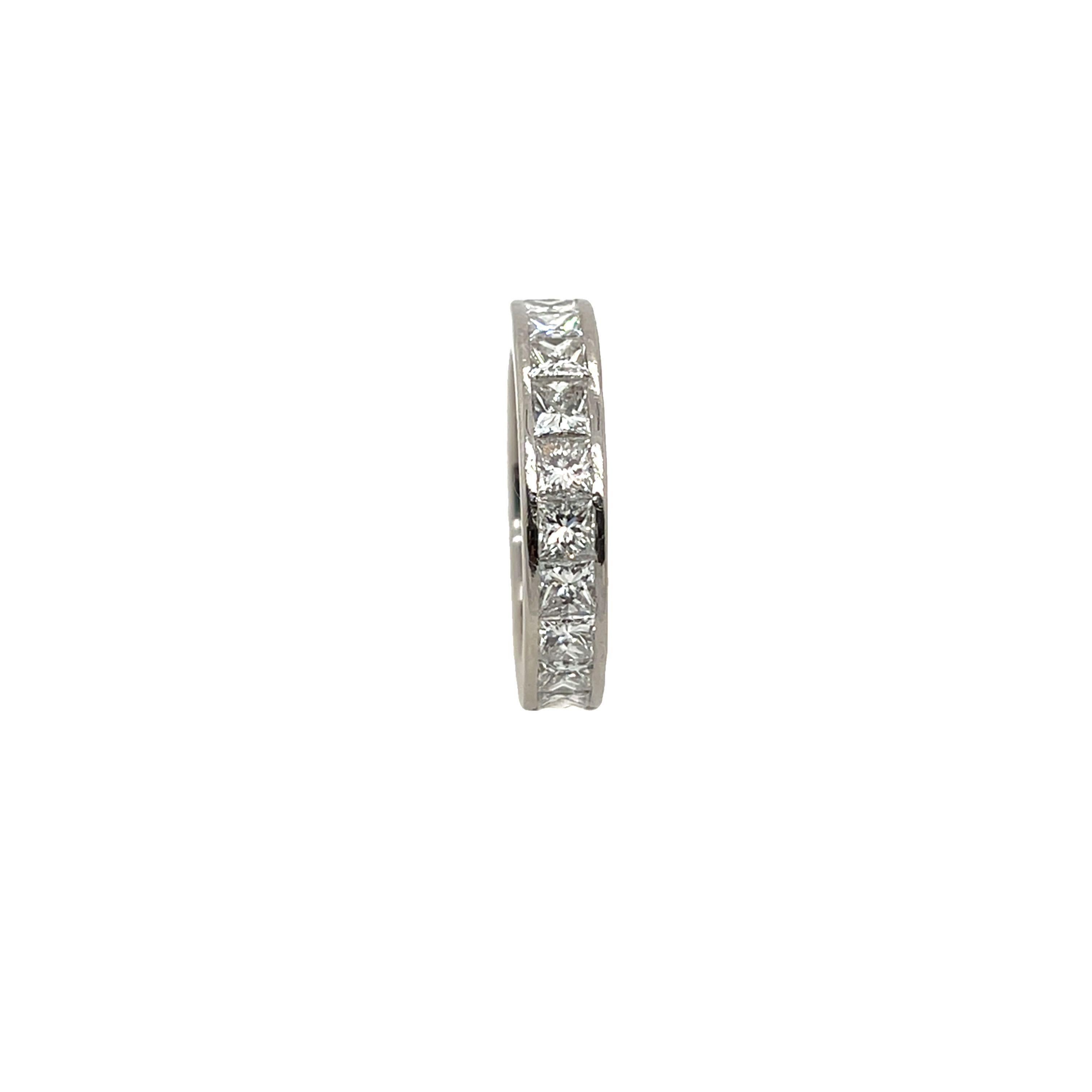 Vintage 3.20ct Diamond Full Eternity Ring, Set With Princess Cut Diamonds 1