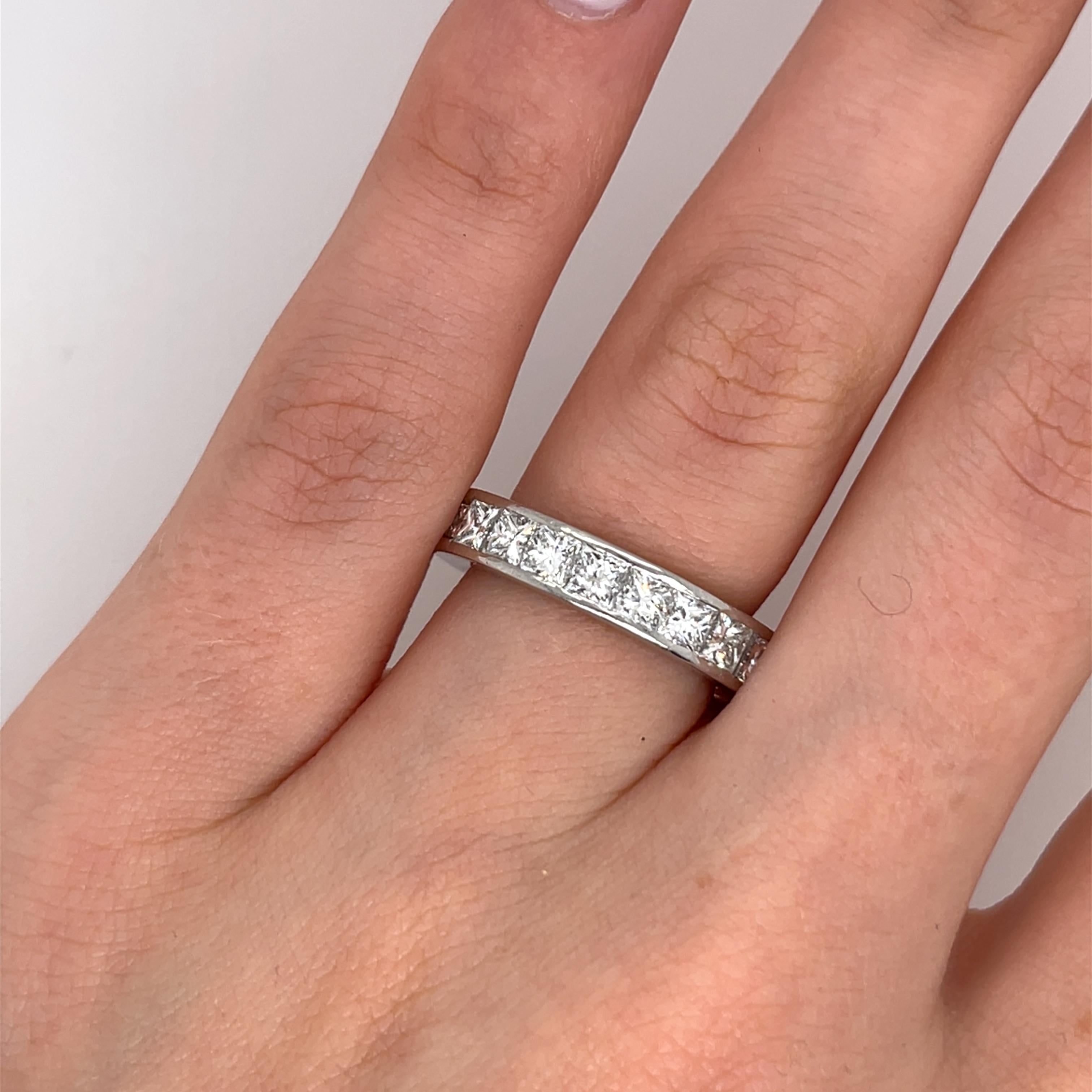 Vintage 3.20ct Diamond Full Eternity Ring, Set With Princess Cut Diamonds 4