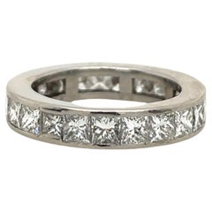 Vintage 3.20ct Diamond Full Eternity Ring, Set With Princess Cut Diamonds