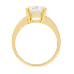 Vintage 3.21 Carat Diamond Solitaire with Baguette Rings, circa 1980s