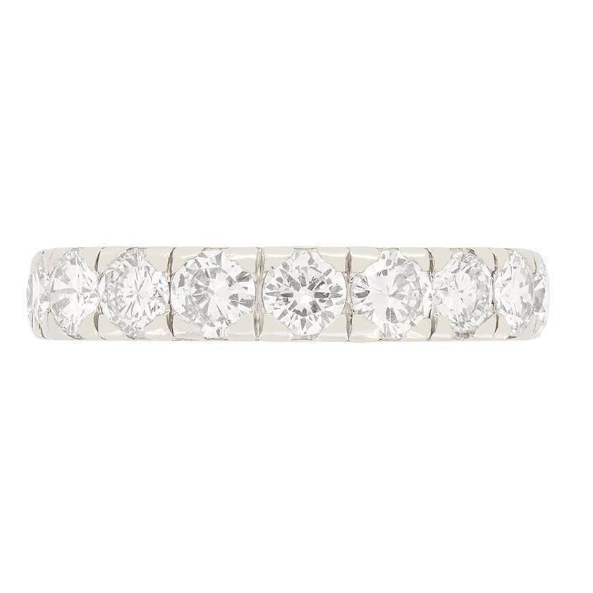 Vintage 3.24ct Diamond Full Eternity Ring, c.1950s In Good Condition In London, GB