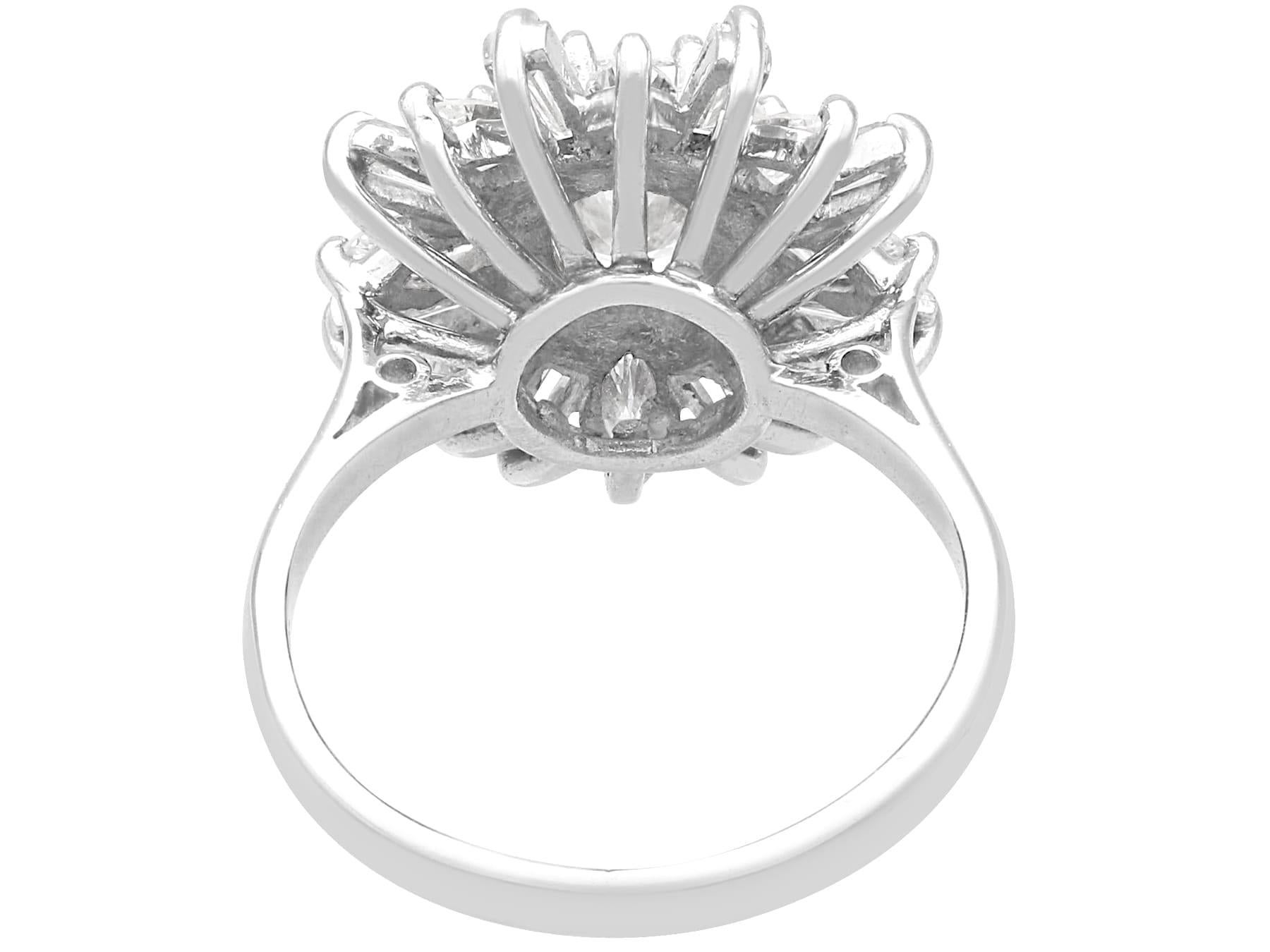 Vintage 3,26ct Diamant und Platin Ring, um 1950 im Zustand „Hervorragend“ in Jesmond, Newcastle Upon Tyne
