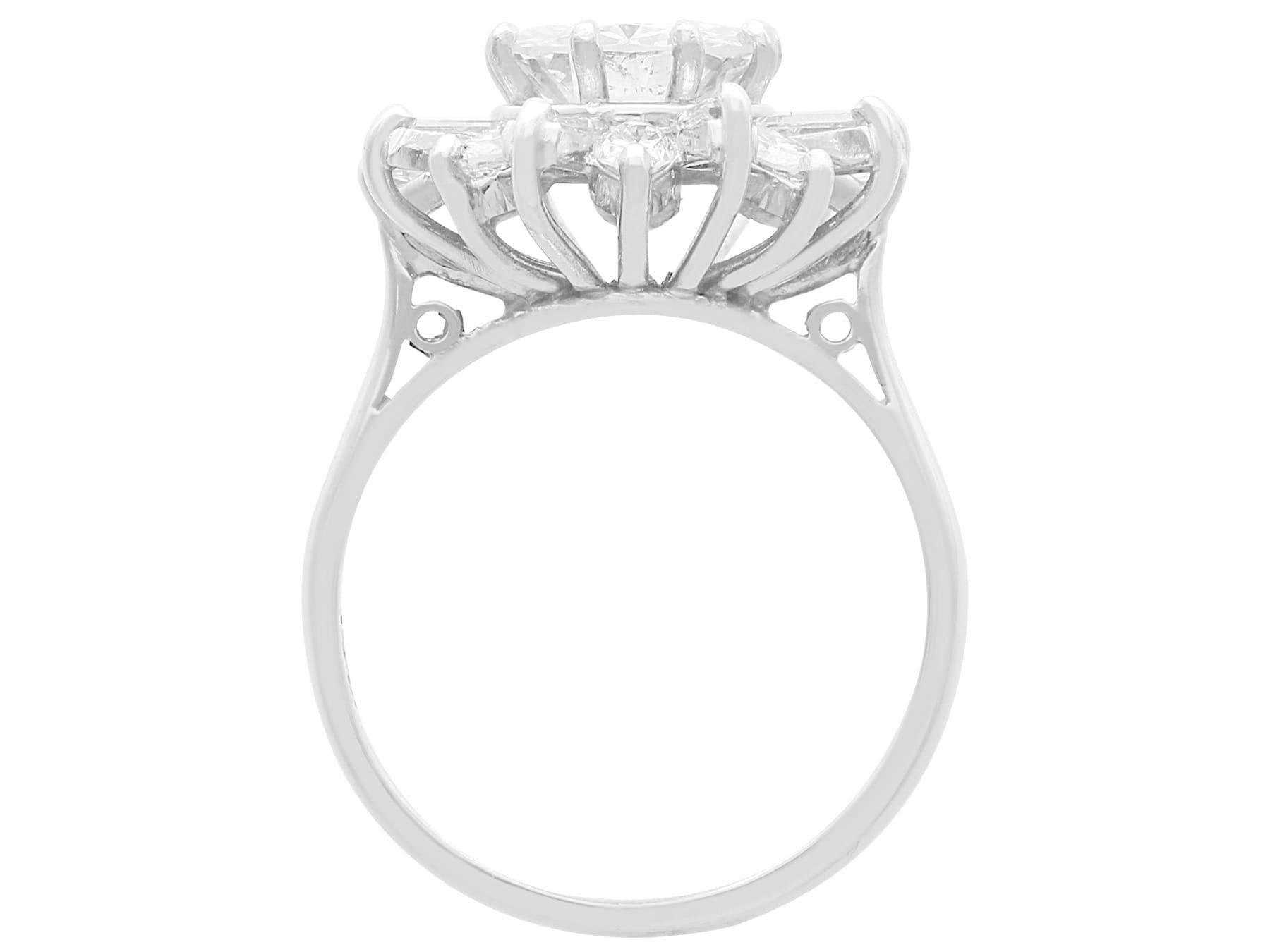 Vintage 3,26ct Diamant und Platin Ring, um 1950 für Damen oder Herren
