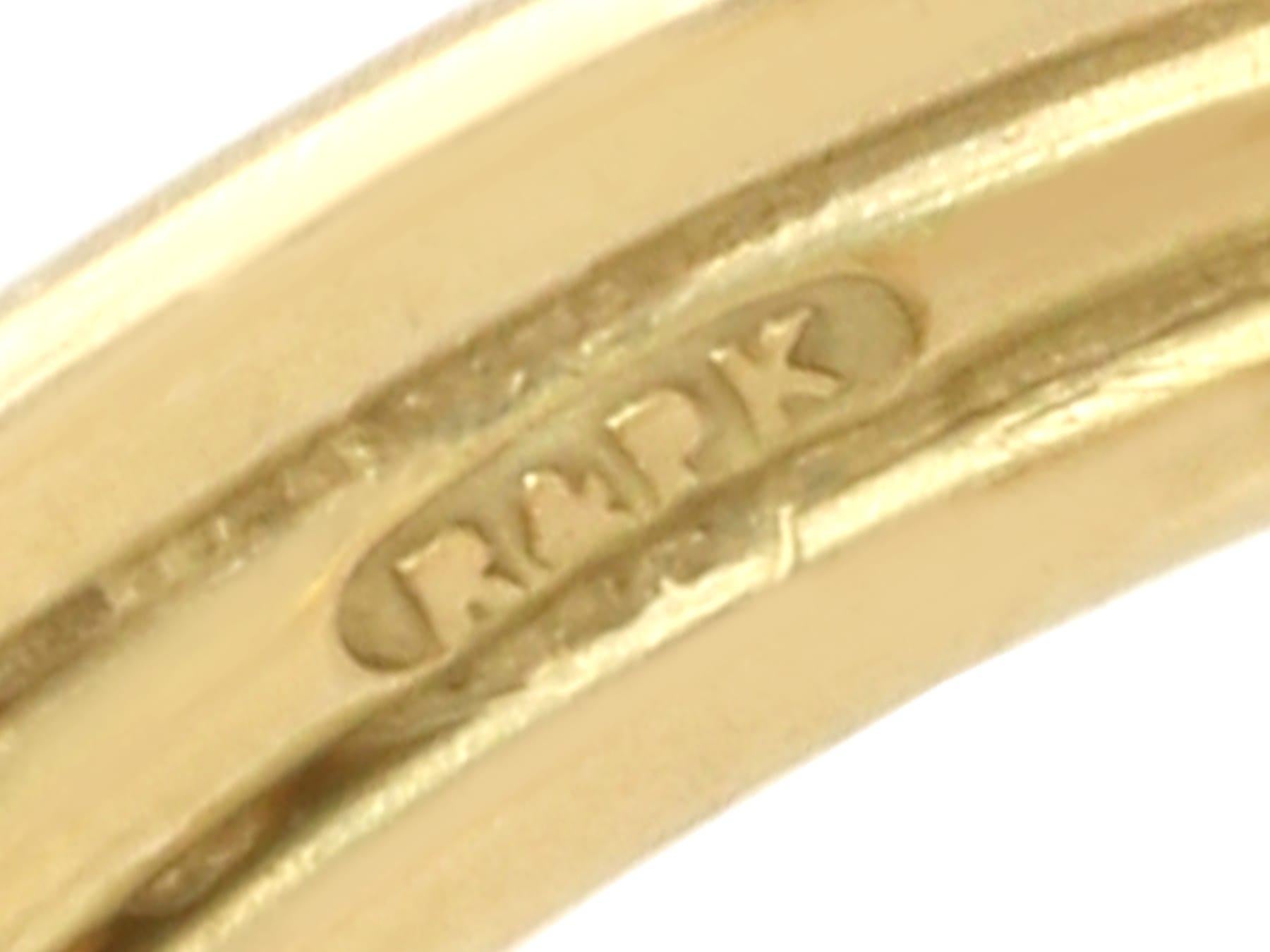 Anello vintage in oro giallo 18k con citrino da 3,27 carati e diamante da 0,80 carati (1984) in vendita 4