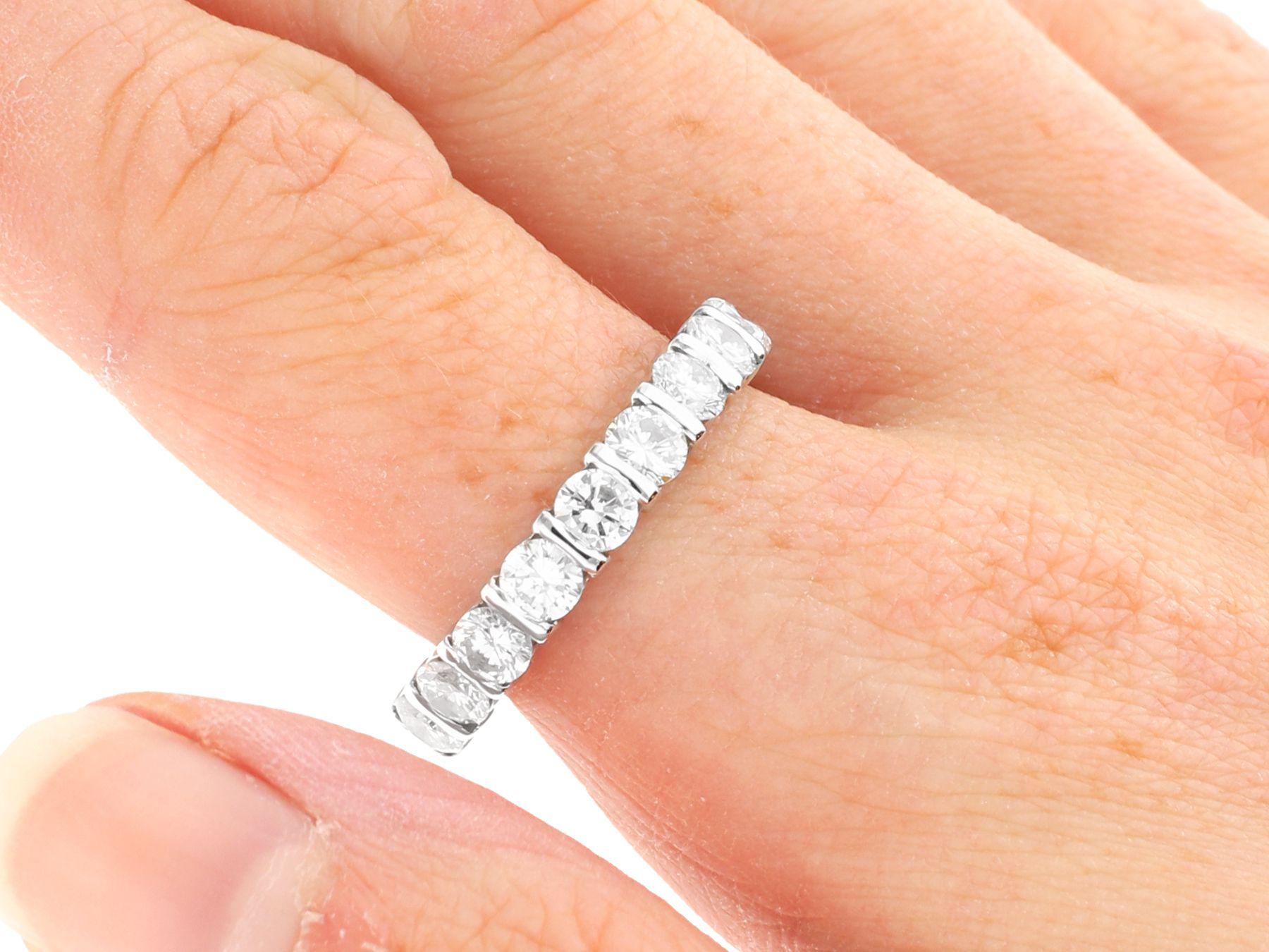 Vintage 3.42 Carat Diamond and White Gold Full Eternity Ring For Sale 2