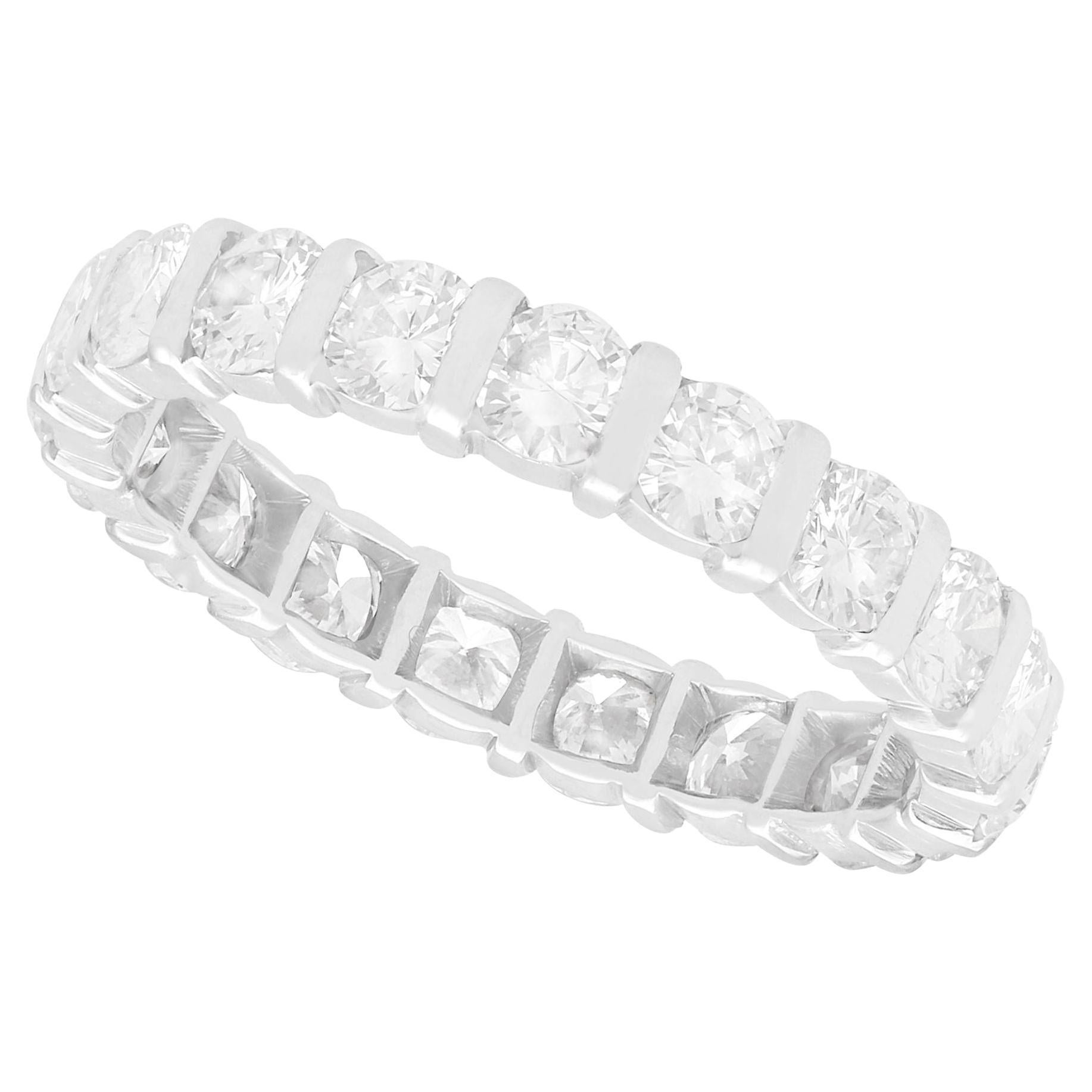 Vintage 3.42 Carat Diamond and White Gold Full Eternity Ring For Sale