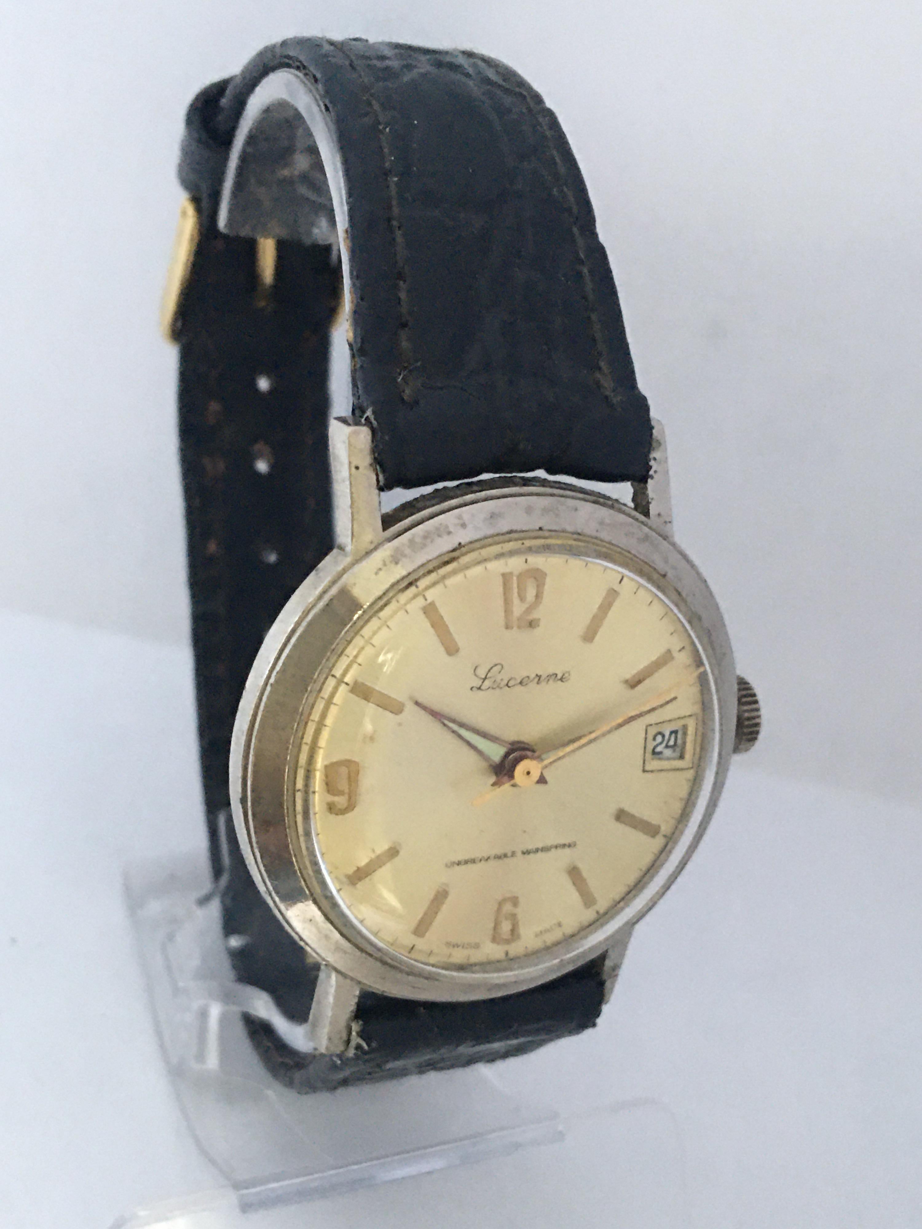 Vintage Swiss Mechanical with Sweep Seconds Watch For Sale 3