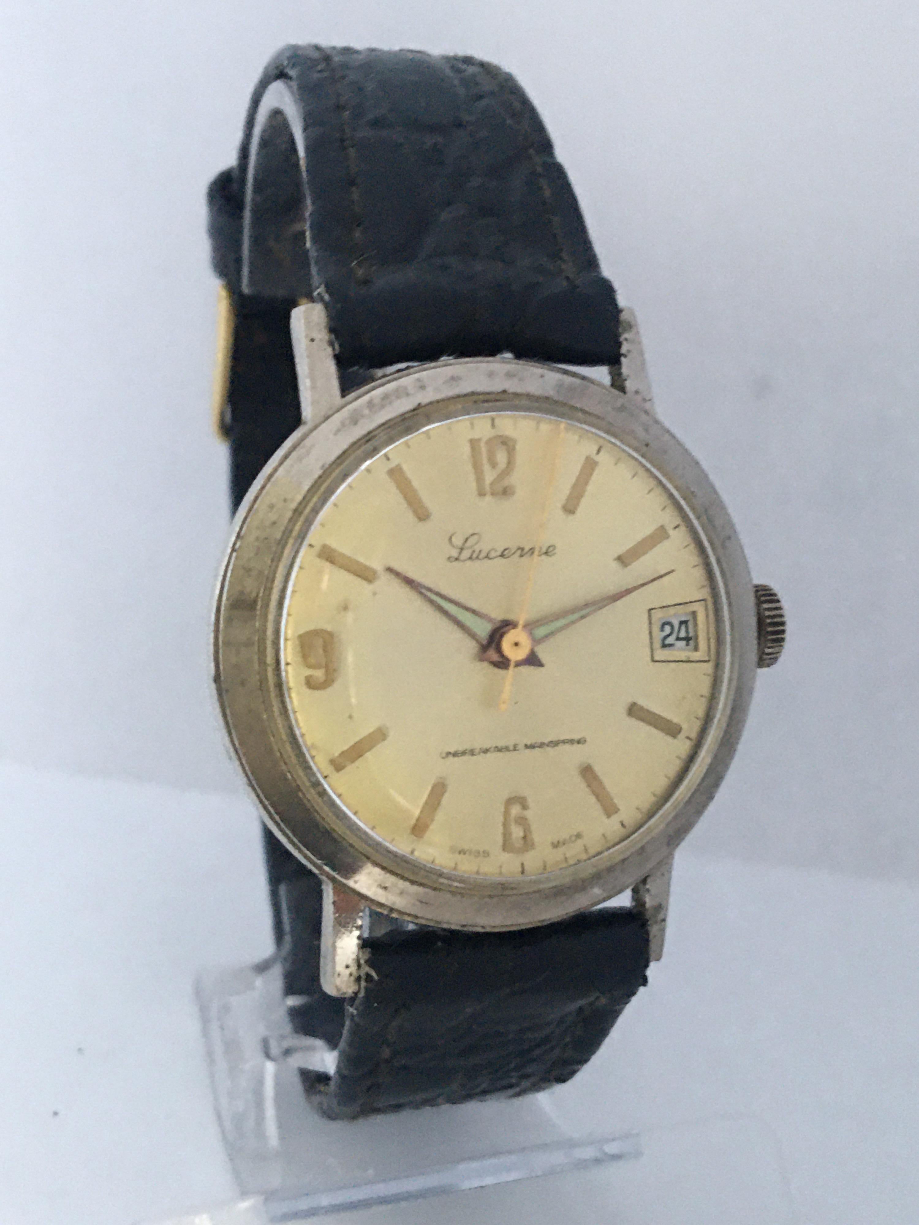 Vintage Swiss Mechanical with Sweep Seconds Watch For Sale 4