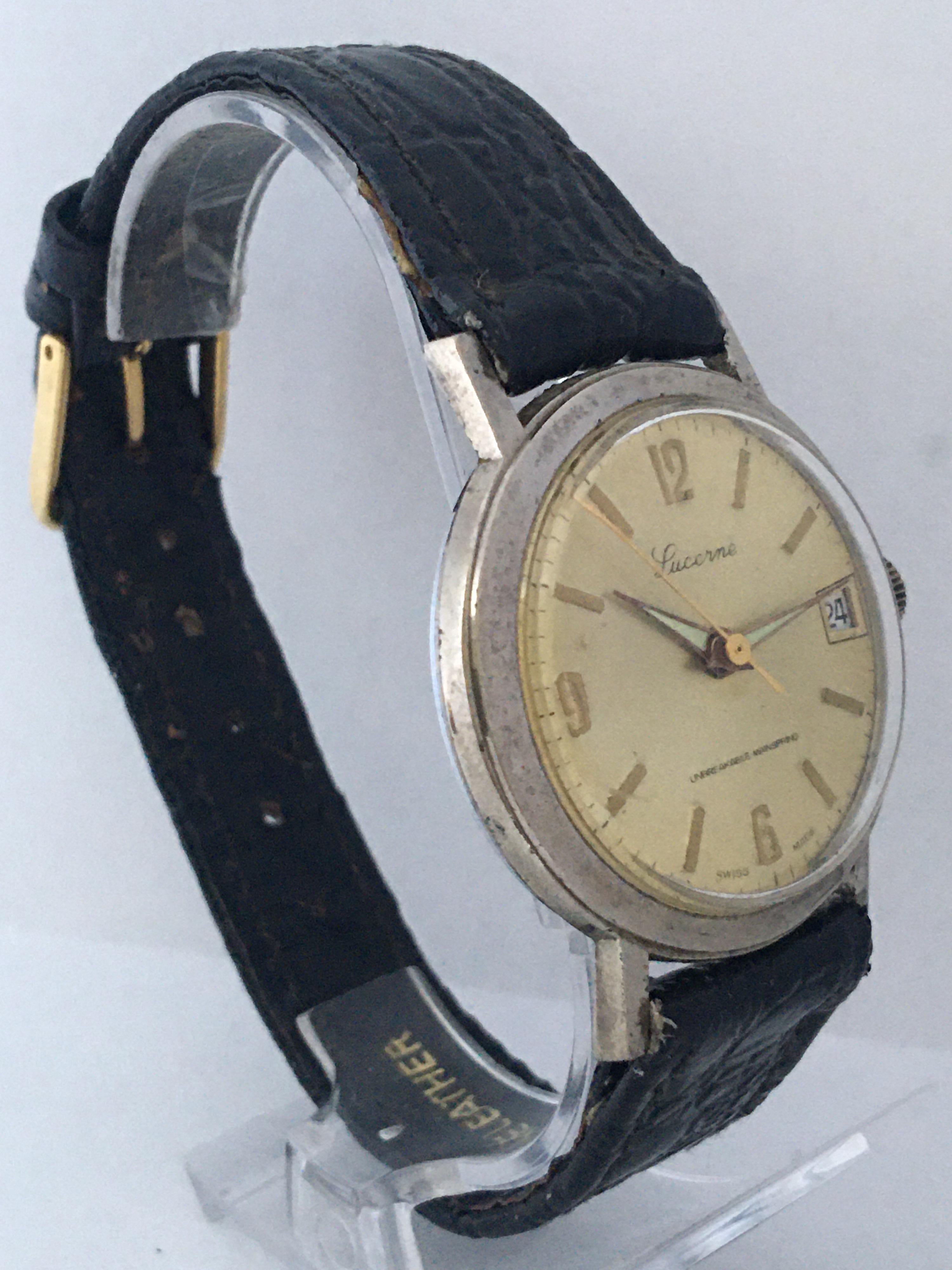 Vintage Swiss Mechanical with Sweep Seconds Watch For Sale 7