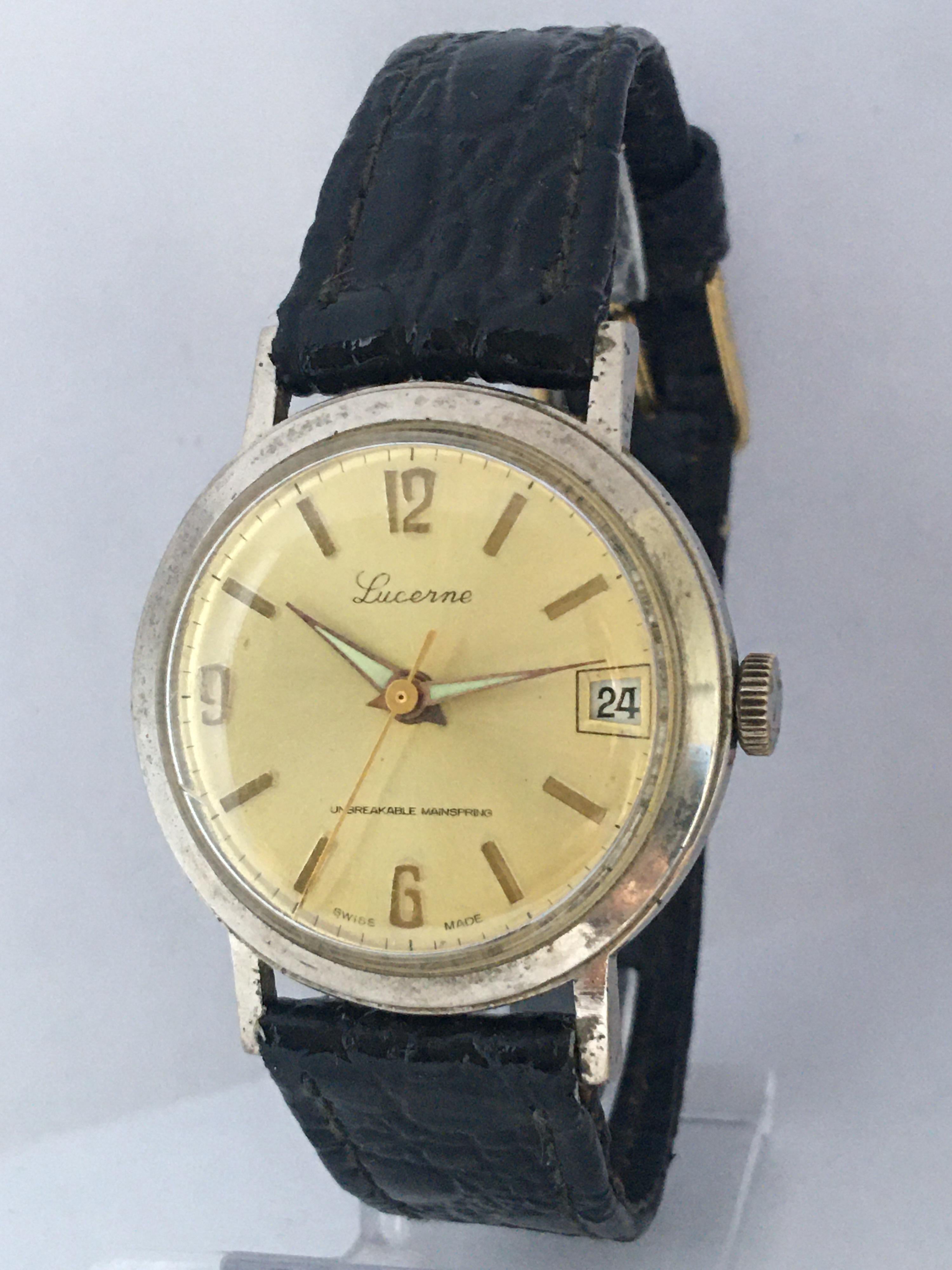 Vintage Swiss Mechanical with Sweep Seconds Watch For Sale 8