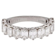 Vintage 3.5 Carat Emerald Cut Diamond Platinum Eternity Band Vintage 3.5 Carat Emerald Cut Diamond Platinum Eternity Band