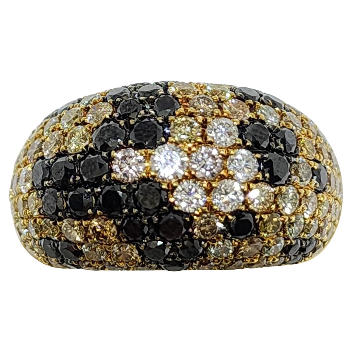 Introducing our beautiful Vintage 9 Row Pave Diamond Dome Ring, crafted with the utmost attention to detail and quality. This stunning ring is set in 18 karat yellow gold and features a unique dome shape that is sure to capture your heart.

The ring