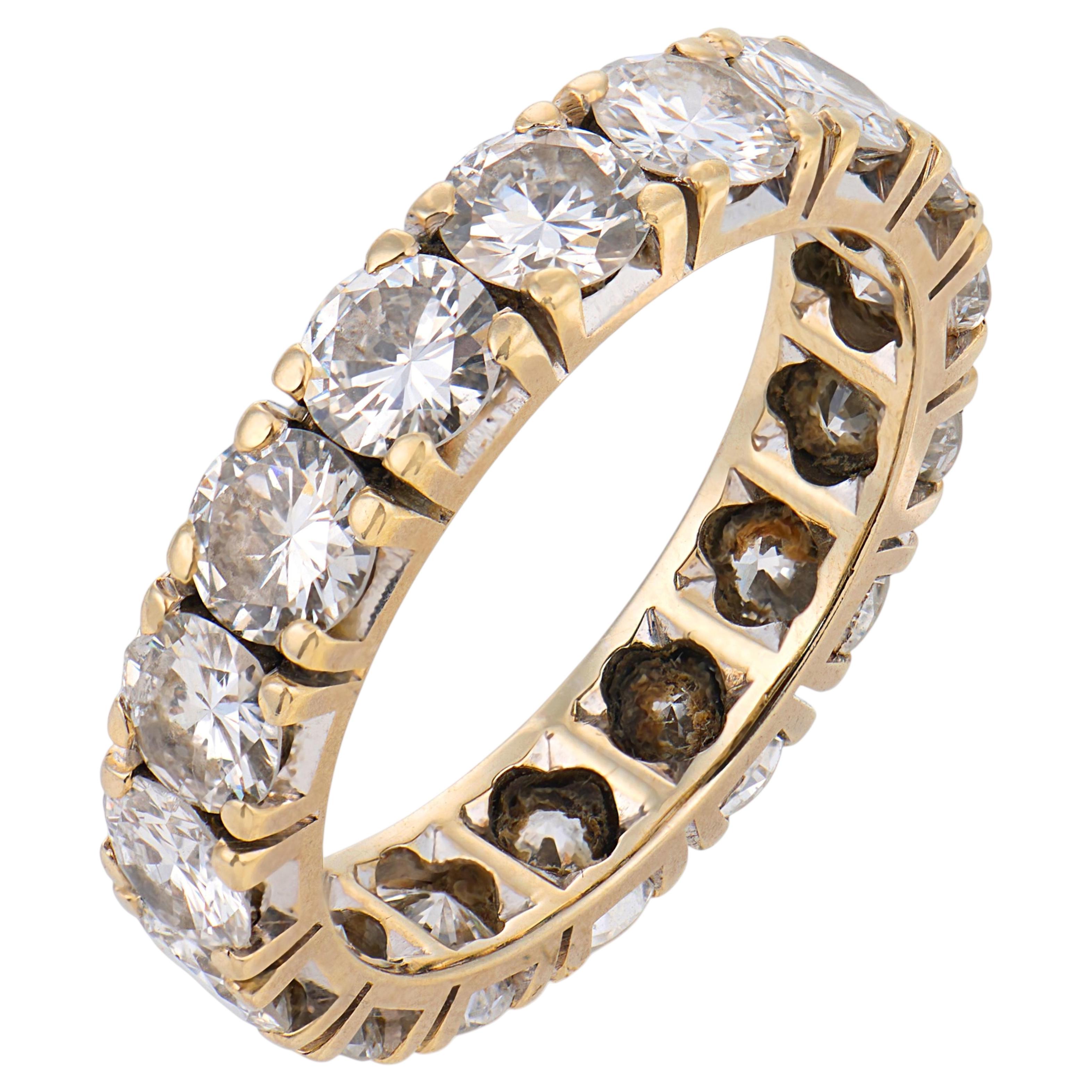 Vintage 3,50 Karat Diamant 18k Weißgold Ewigkeit Band