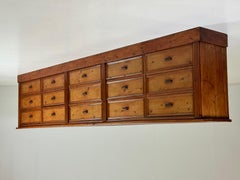 Vintage 350 cm pine chemist’s cabinet