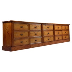 Vintage 350 cm pine chemist’s cabinet