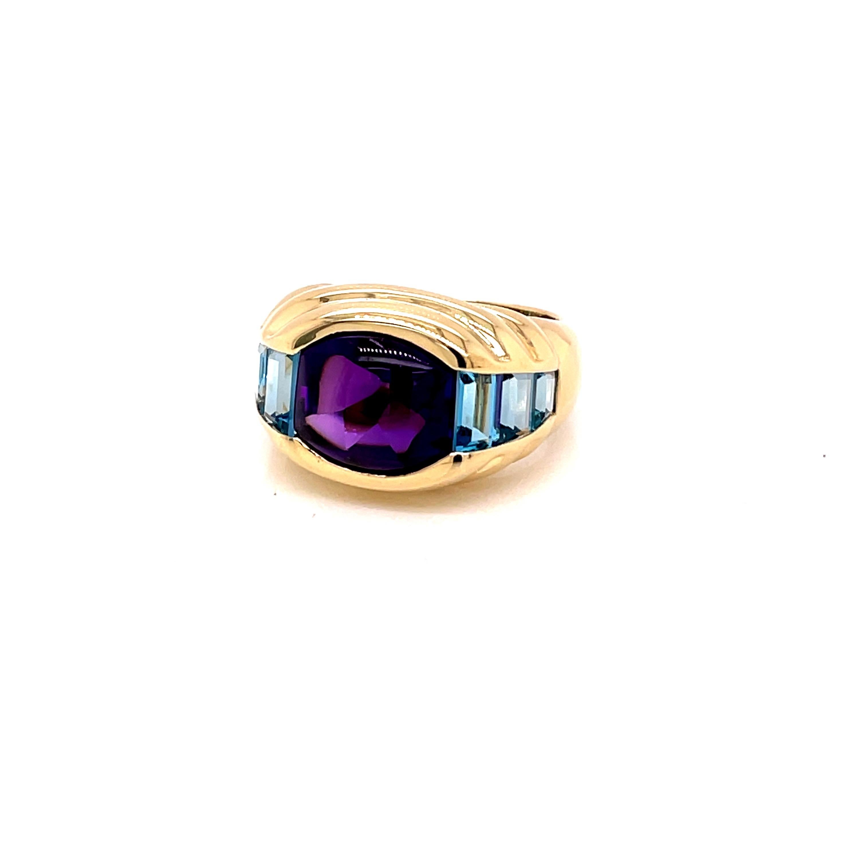 Vintage 3.50ct Cabochon Amethyst Ring For Sale 1