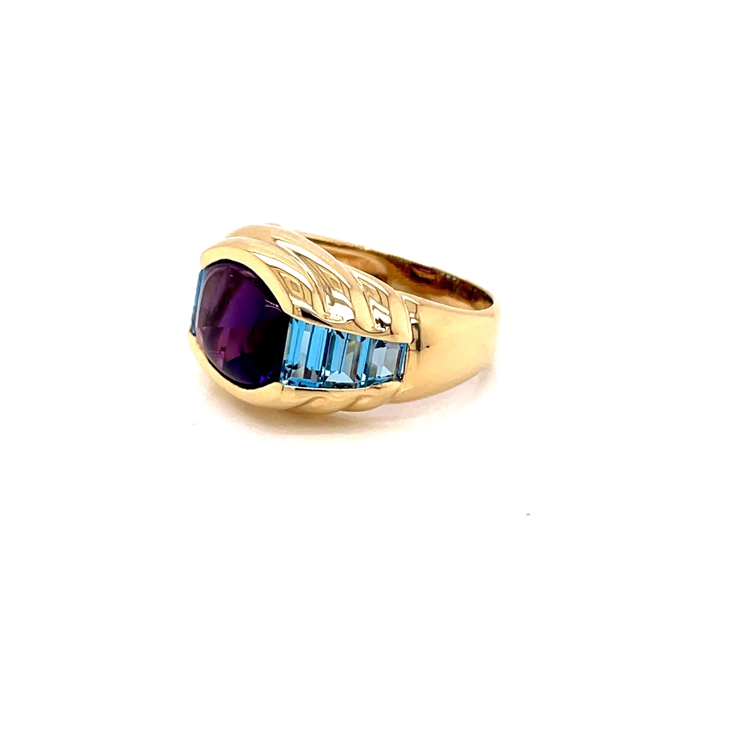 Vintage 3.50ct Cabochon Amethyst Ring For Sale 2
