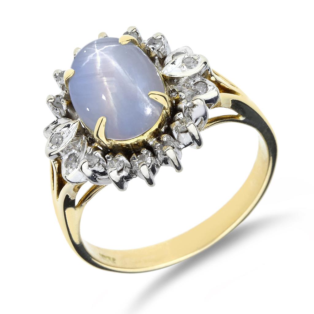 vintage blue star sapphire ring