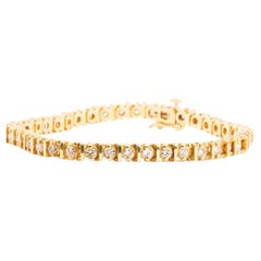 Vintage 3.54CT Diamond Tennis Bracelet in 14K Yellow Gold
