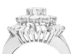 Vintage 3.56 Carat Diamond and White Gold Cluster Ring, circa 1960
