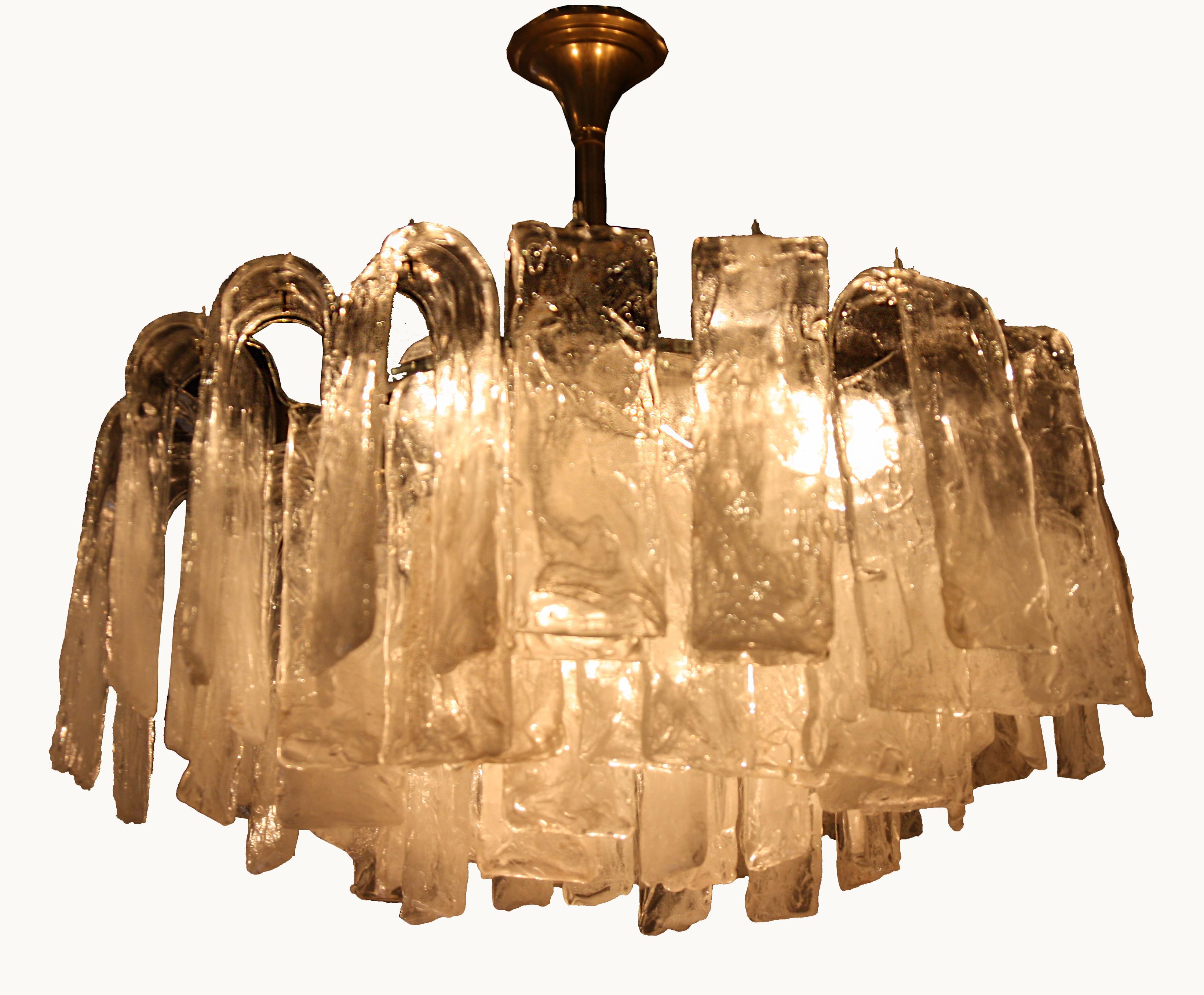 Beautiful, vintage Murano glass chandelier comprised of 36 glass 