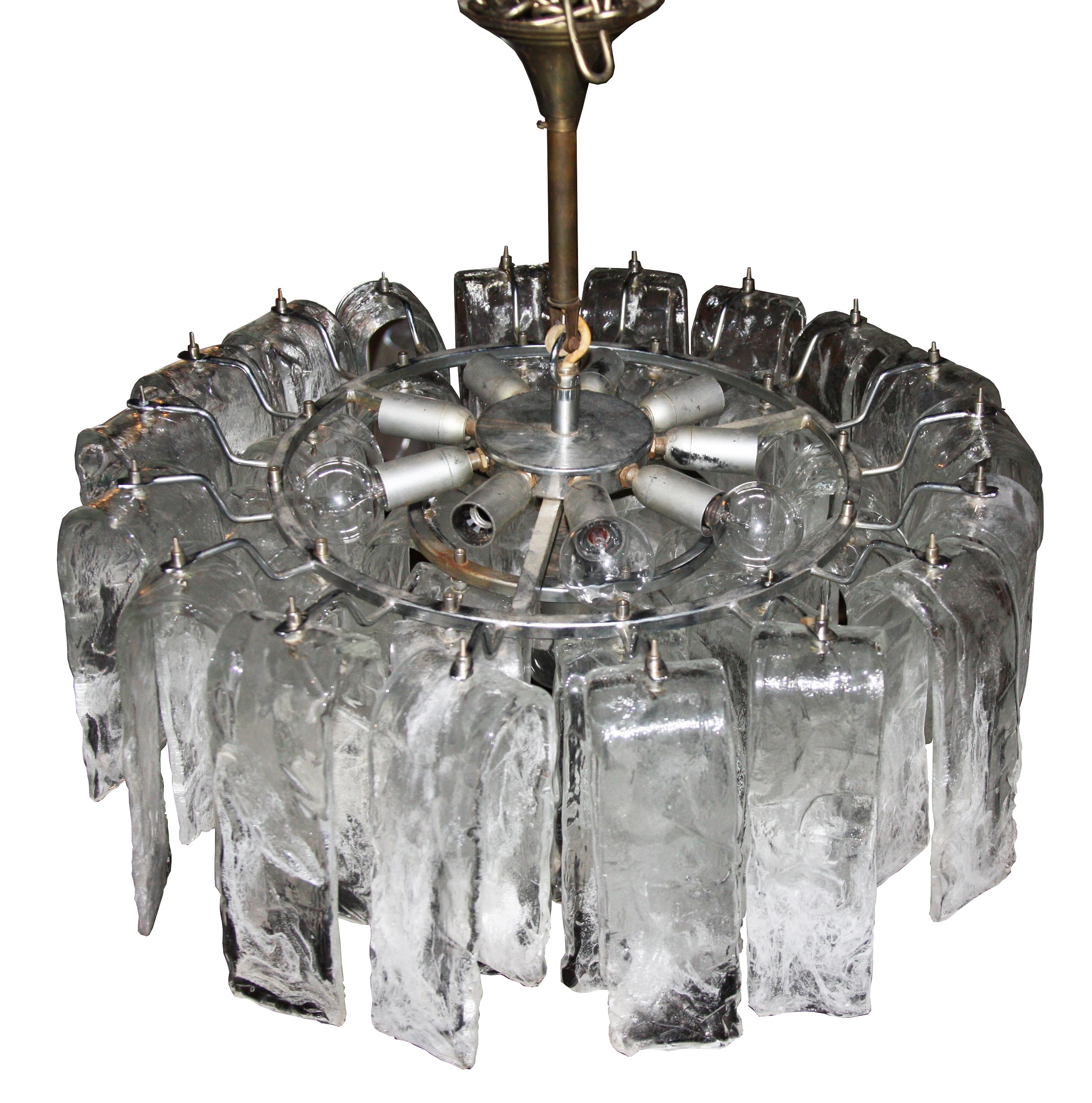 Mid-Century Modern Vintage 36 piece Murano Glass Chandelier