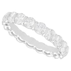 Vintage 3.60ct Diamond and 15k White Gold Full Eternity Engagement Ring