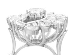 Vintage 3.61 Carat Diamond and White Gold Cluster Engagement Ring