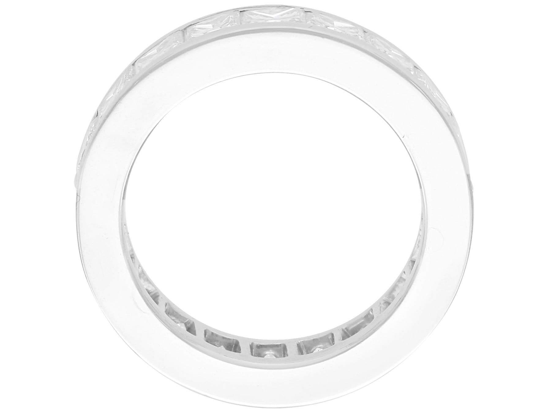 Vintage 3.62Ct Diamond and 18k White Gold Eternity Ring Circa 1970 In Excellent Condition For Sale In Jesmond, Newcastle Upon Tyne