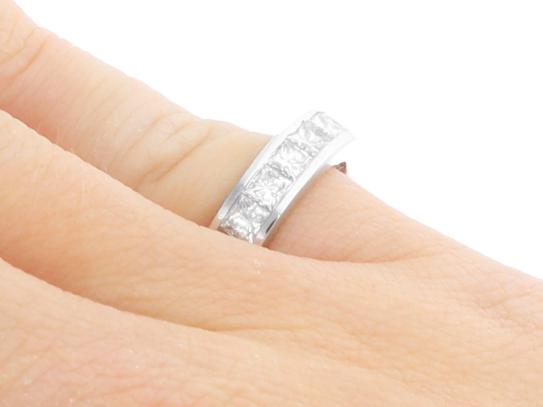 Vintage 3.62Ct Diamond and 18k White Gold Eternity Ring Circa 1970 For Sale 3