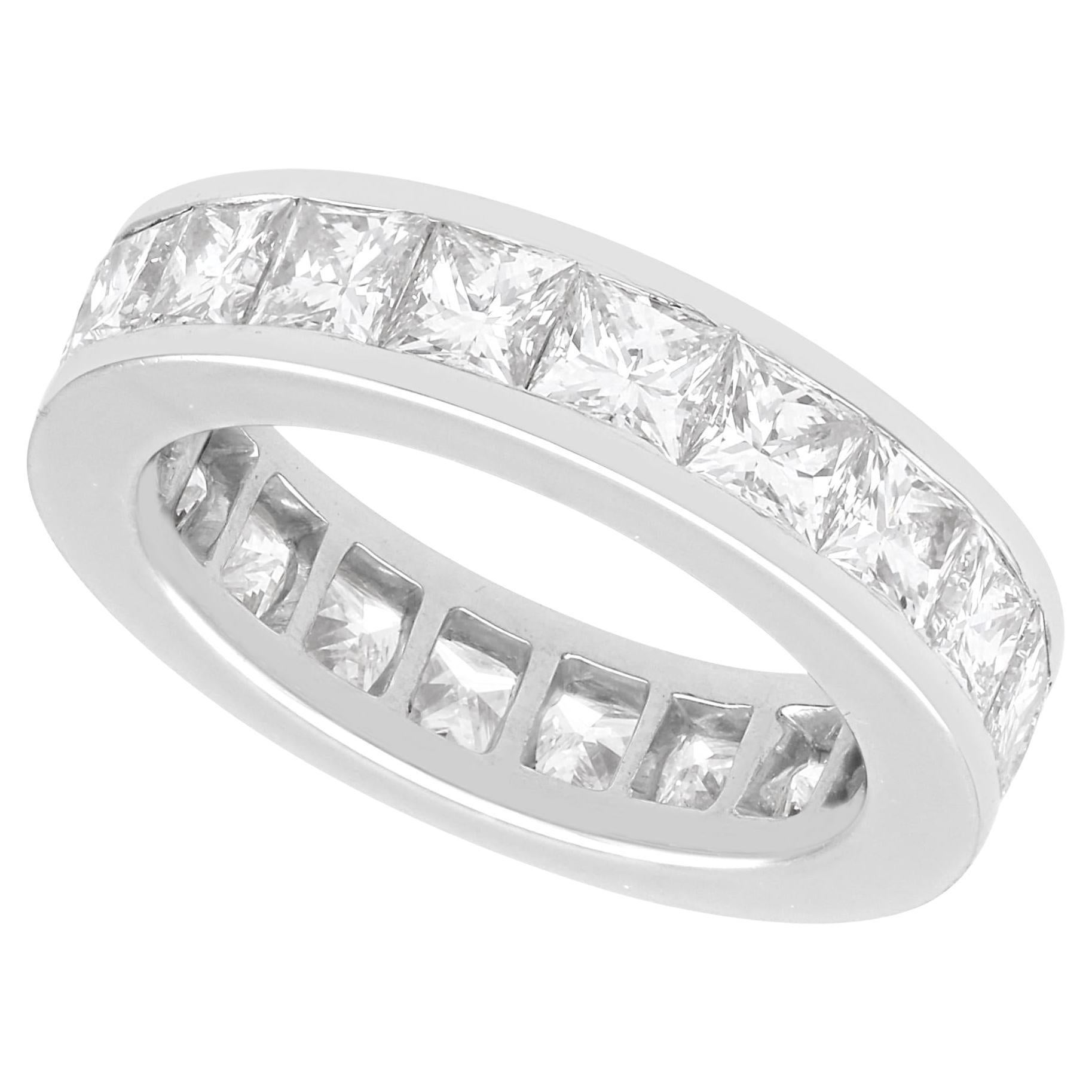 Vintage 3.62Ct Diamond and 18k White Gold Eternity Ring Circa 1970 For Sale