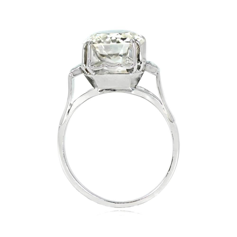 Transport yourself to the allure of a bygone era with a vintage French engagement ring that exudes timeless elegance. The centerpiece of this magnificent ring is a remarkable 3.65-carat old European cut diamond, captivating with its J color and VS1