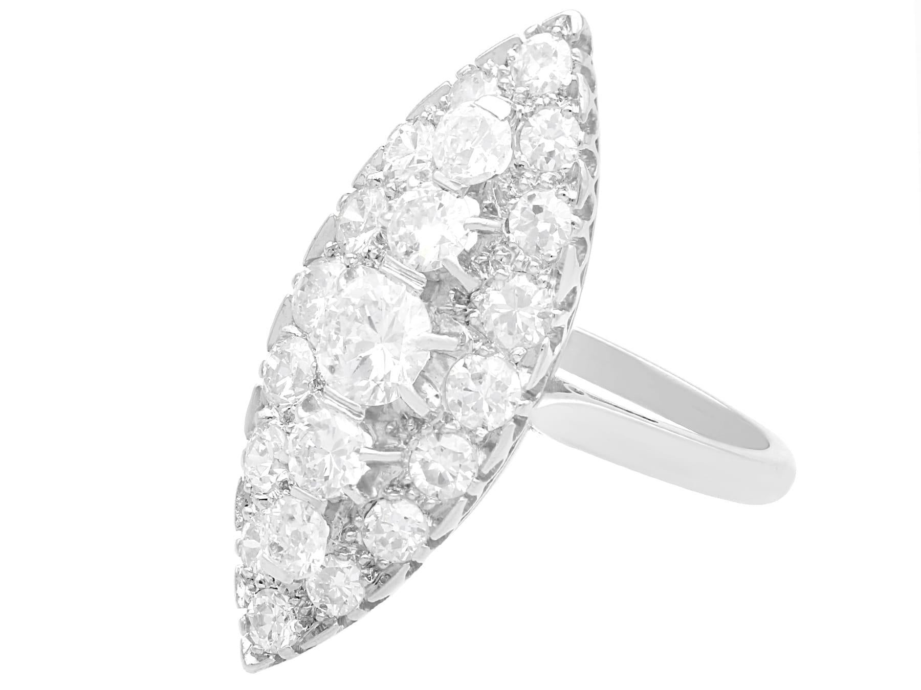 Round Cut Vintage 3.66 Carat Diamond and Platinum Dress Ring For Sale