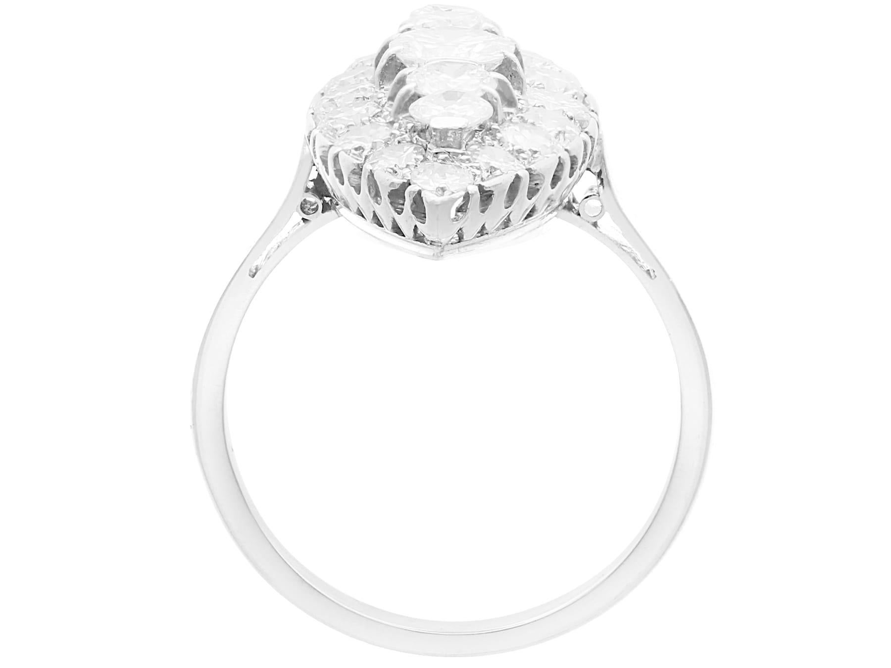 Women's or Men's Vintage 3.66 Carat Diamond and Platinum Dress Ring For Sale