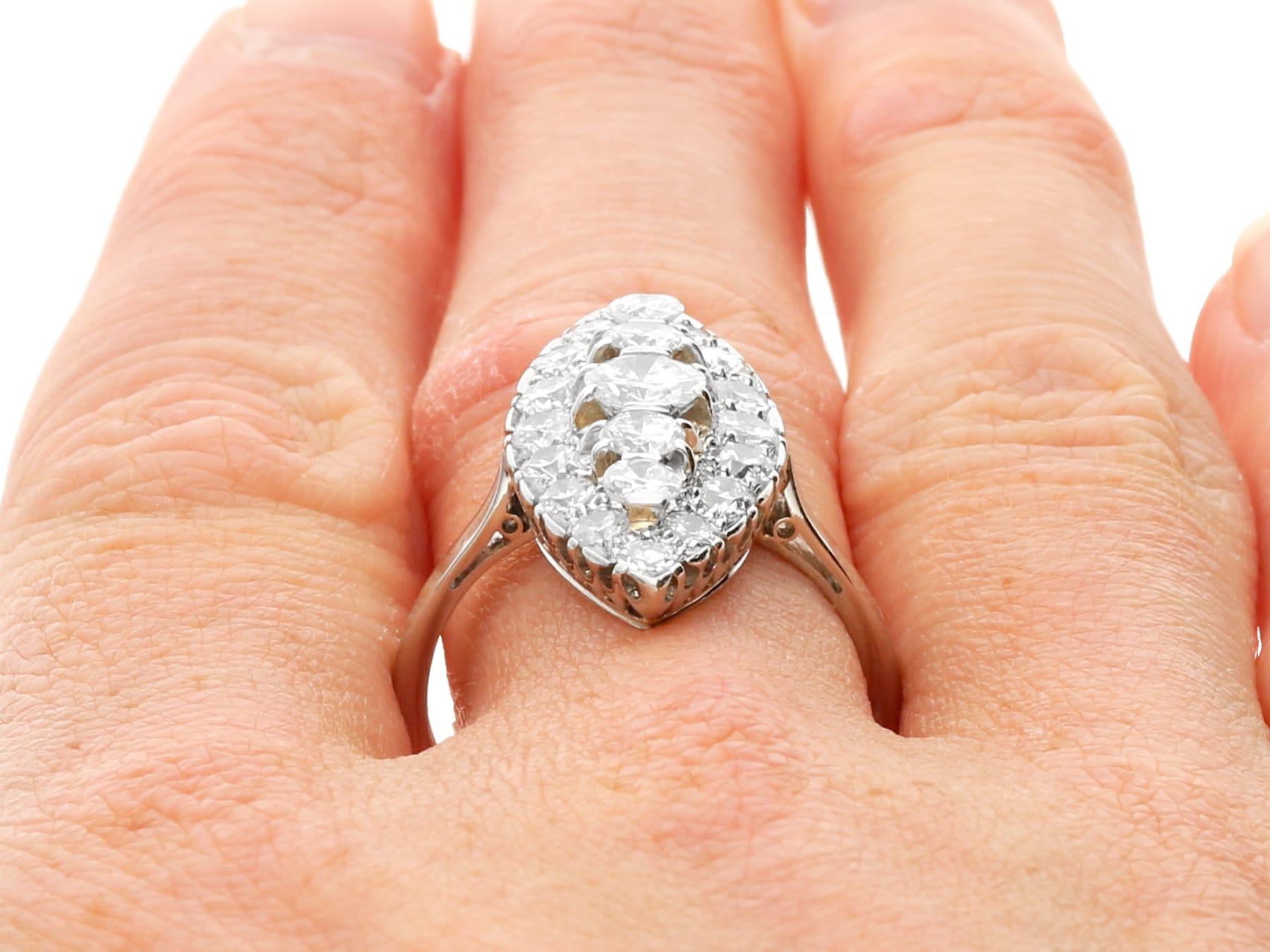 Vintage 3.66 Carat Diamond and Platinum Dress Ring For Sale 3