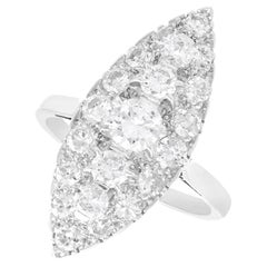 Vintage 3.66 Carat Diamond and Platinum Dress Ring