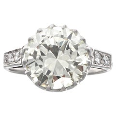 Vintage 3.67 Carat Diamond Platinum Engagement Ring