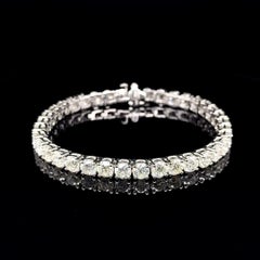 Vintage 37 RBC Diamond Gold Line Tennis Bracelet Estate Fine Jewelry