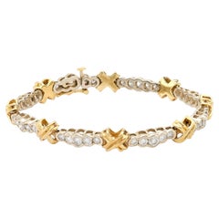 Vintage 3.70 carat total weight diamond 14k gold bracelet