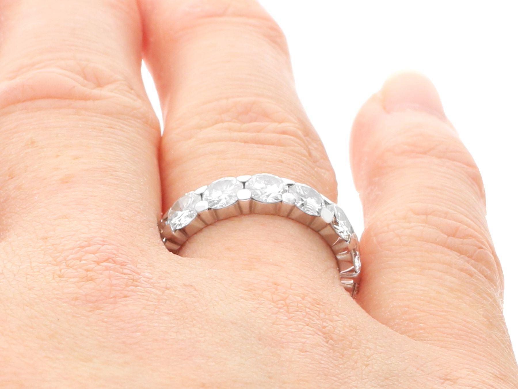 Brilliant Cut Vintage 3.75Ct Diamond and White Gold Full Eternity Ring For Sale