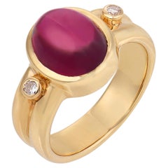 Vintage 3.80 carat tourmaline diamond 14k yellow gold ring