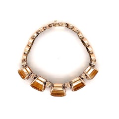 Vintage 38.19tcw Citrine Bracelet in 14k Retro Rose Gold