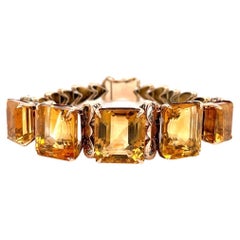 Vintage 38.19tcw Citrine Bracelet in 14k Retro Rose Gold